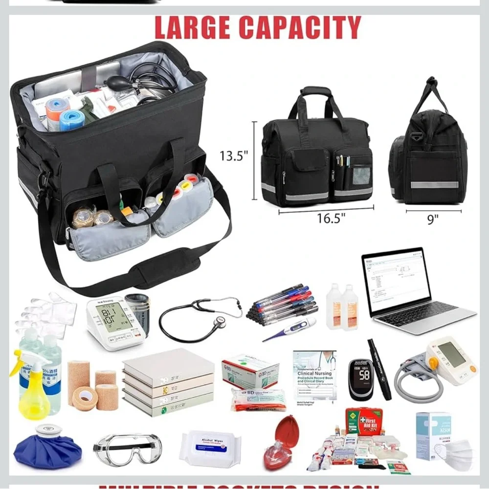 Medical Bag for Doctors, Home Health Nurse Bag and Durable Design - Picture 6 of 7